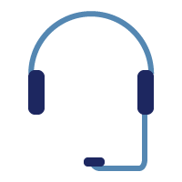 Telephone skills Course icon: headset with attached microphone.