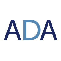 Americans with Disabilities Act (ADA) Course icon: ADA with both As in dark blue and the D in light blue.