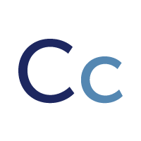 Consonants Course Icon: Capital C in dark blue and Lowercase C in light blue
